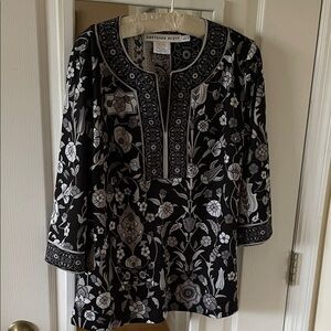 Gretchen Scott Black and White Patterned Tunic